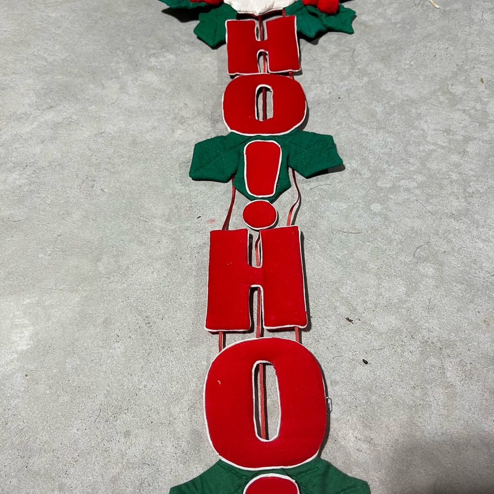 Santa Claus Red and Green Holiday Wall Hanging - Picture 3 of 6